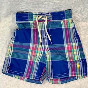 Polo Ralph Lauren Boys Plaid Swim Trunks EUC